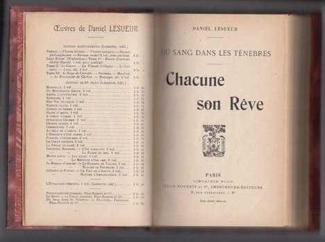 du sang dans les ténèbres - Chacune son rêve . Lesueur Daniel