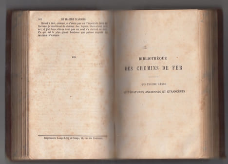 Alexandre Dumas Le maître d'armes.Paris : Michel Lévy frères, libraires-éditeurs, 1848.312 pages relié avec Tourghenief (Tourgueneff) (Tourgueniev) ...