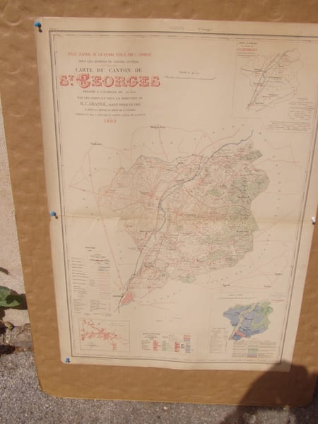 Carte du canton de ST.GEORGES  dress&eacute; &agrave; l'&eacute;chelle de 1/40 000, par M. C. Grange, agent-voyer en chef du d&eacute;partement, extrait de  l' Atlas g&eacute;n&eacute;ral de ...