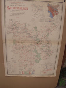 Carte du canton de LUSIGNAN dressé à l'échelle de 1/40 000, par M. C. Grange, agent-voyer en chef du département, extrait de l' Atlas général de la Vienne publié par L. Chanche,d'après la minute du Dépôt de la Guerre, corrigée et mise à jour par le service vicinal de la Vienne.