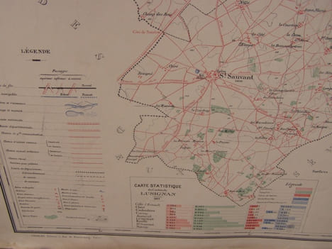 Carte du canton de LUSIGNAN dressé à l'échelle de 1/40 000, par M. C. Grange, agent-voyer en chef du département, extrait de  l' Atlas général de la ...