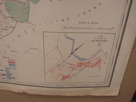 Carte du canton de LUSIGNAN dressé à l'échelle de 1/40 000, par M. C. Grange, agent-voyer en chef du département, extrait de  l' Atlas général de la ...