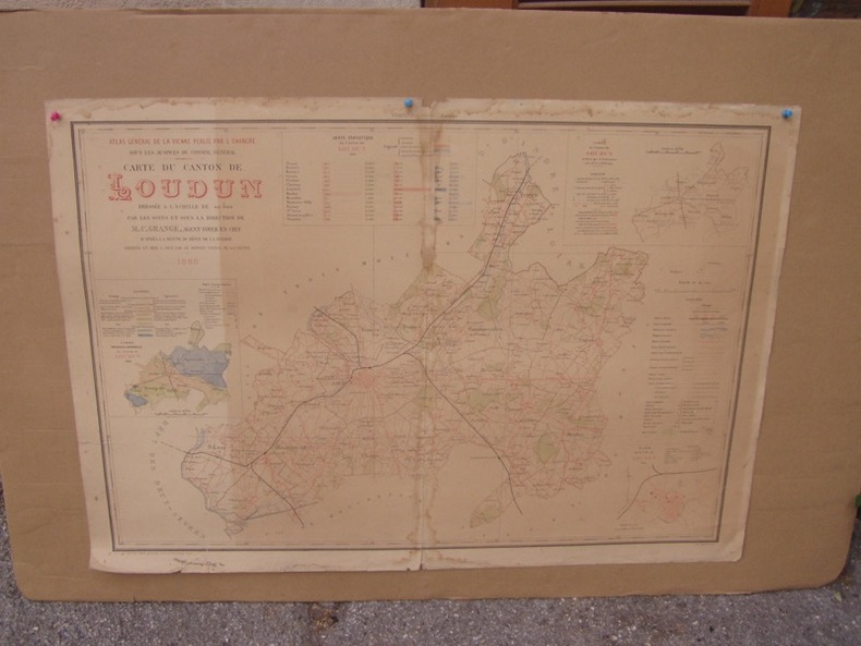 Carte du canton de LOUDIN dressé à l'échelle de 1/40 000, par M. C. Grange, agent-voyer en chef du département, extrait de  l' Atlas général de la ...