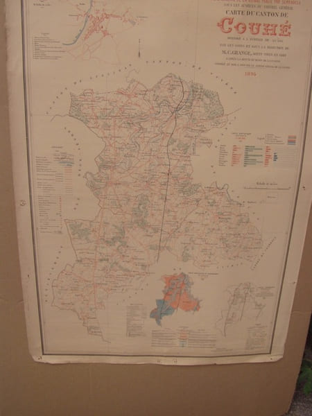 Carte du canton de COUCHE dress&eacute; &agrave; l'&eacute;chelle de 1/40 000, par M. C. Grange, agent-voyer en chef du d&eacute;partement, extrait de  l' Atlas g&eacute;n&eacute;ral de la ...
