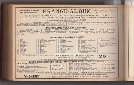 Fort ALBUM titré FRANCE - ALBUM Paniconographie de la France.- collection de vues pittoresques, illustration de la France par arrondissement : ...