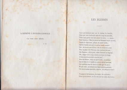 Les blessés, la guerre , le pigeon de Venise - poésies