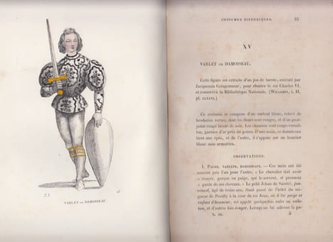 Costumes historiques de la France d'apres les monuments les plus authentiques, statues, bas-reliefs, tombeaux, sceaux, monnaies, peintures à fresque, ...