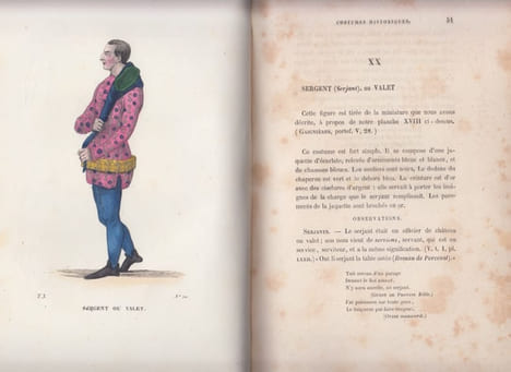 Costumes historiques de la France d'apres les monuments les plus authentiques, statues, bas-reliefs, tombeaux, sceaux, monnaies, peintures à fresque, ...