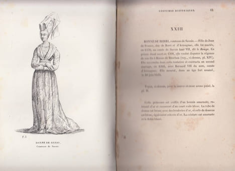 Costumes historiques de la France d'apres les monuments les plus authentiques, statues, bas-reliefs, tombeaux, sceaux, monnaies, peintures à fresque, ...