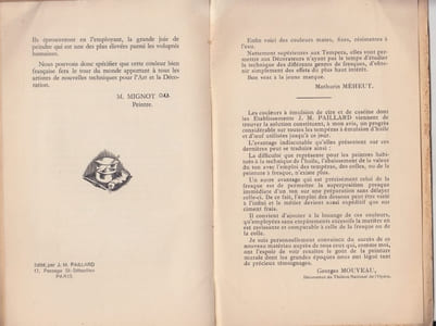 Histoire de la peinture décorative, plaquette publicitaire pour les couleurs Ceracolor des Etablissements J. M. Paillard, mises au point en 1957.