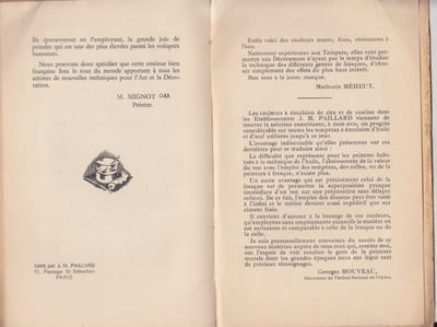 Histoire de la peinture décorative, plaquette publicitaire pour les couleurs Ceracolor des Etablissements J. M. Paillard, mises au point en 1957.