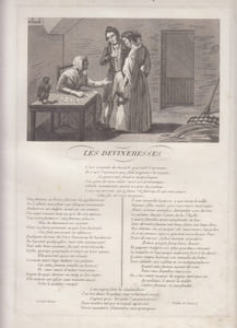 FABLE LES DEVINERESSES - GRAVURE authentique-original print Edition Taille Douce