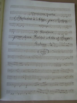 GUIBAL V.- Receuil de Partitions manuscrites pour violino secondo non paginé, arrangé en quatuor pour 2 violons alto et basse , partie violino ...
