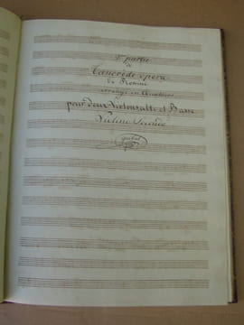 GUIBAL V.- Receuil de Partitions manuscrites pour violino secondo non paginé, arrangé en quatuor pour 2 violons alto et basse , partie violino ...