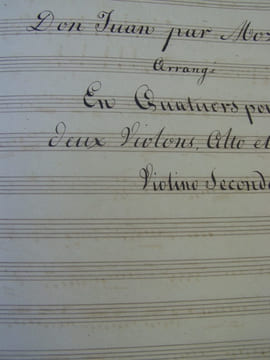 GUIBAL V.- Receuil de Partitions manuscrites pour violino secondo non paginé, arrangé en quatuor pour 2 violons alto et basse , partie violino ...