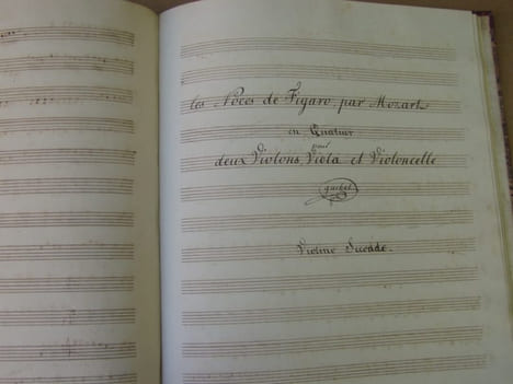 GUIBAL V.- Receuil de Partitions manuscrites pour violino secondo non paginé, arrangé en quatuor pour 2 violons alto et basse , partie violino ...