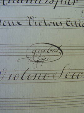 GUIBAL V.- Receuil de Partitions manuscrites pour violino secondo non paginé, arrangé en quatuor pour 2 violons alto et basse , partie violino ...