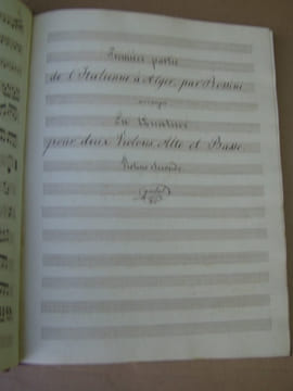 GUIBAL V.- Receuil de Partitions manuscrites pour violino secondo non paginé, arrangé en quatuor pour 2 violons alto et basse , partie violino ...