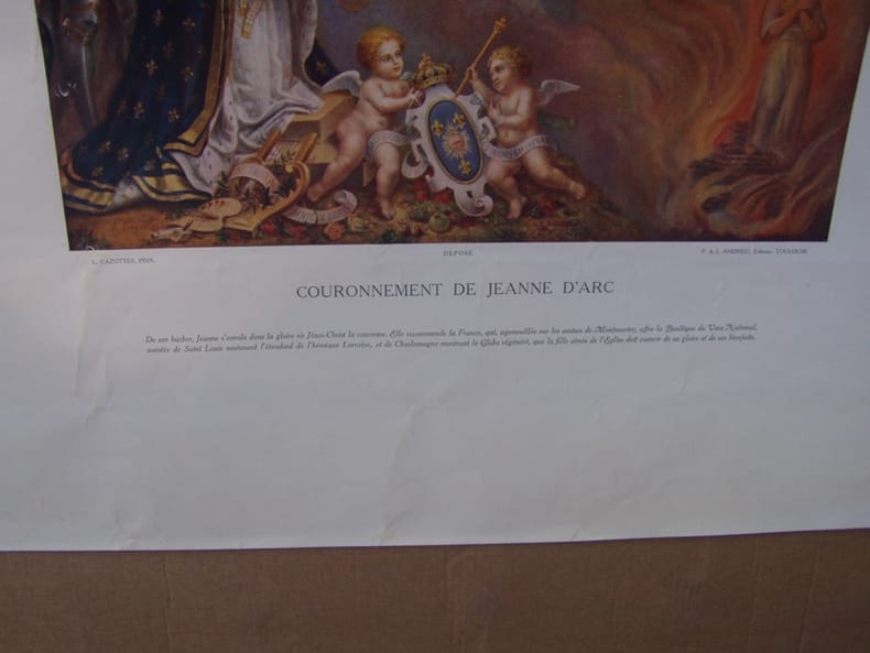 COURONNEMENT DE JEANNE d' ARC affiche couleur. CAZOTTES