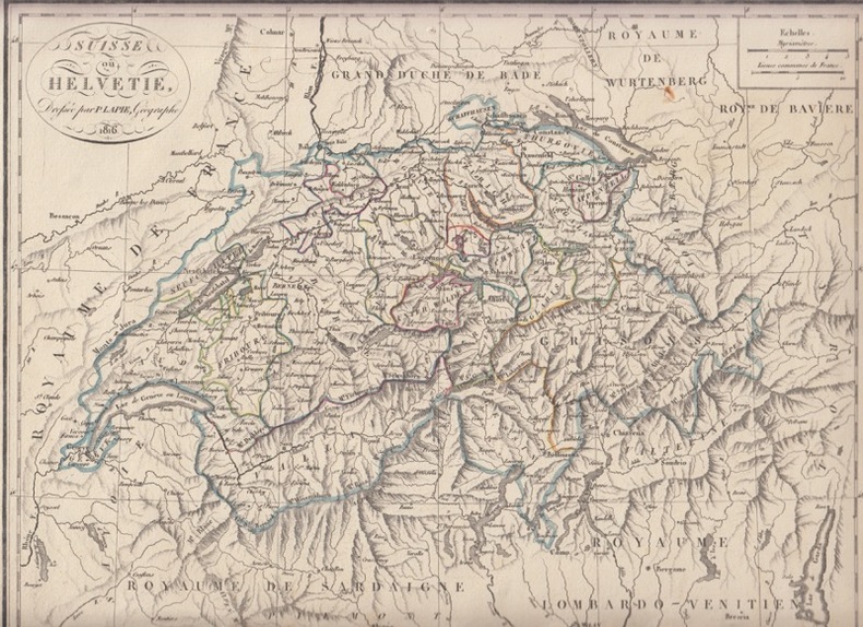 SUISSE, ou, Helvetie 1816 - Carte géographique. Lapie, Pierre