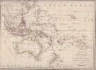 Oceanie ou Australasie et Polynesie  1816 - Carte géographique. Lapie, Pierre