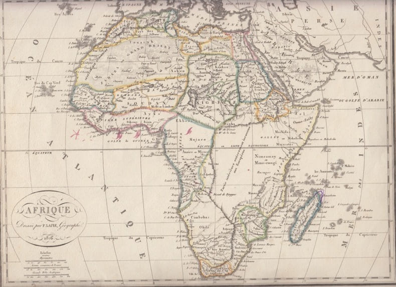 AFRIQUE  1816 - Carte g&eacute;ographique. Lapie, Pierre