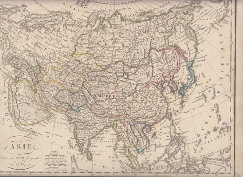 ASIE - Carte g&eacute;ographique. Lapie, Pierre