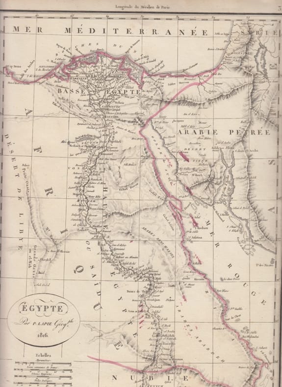 EGYPTE  - Carte géographique. Lapie, Pierre