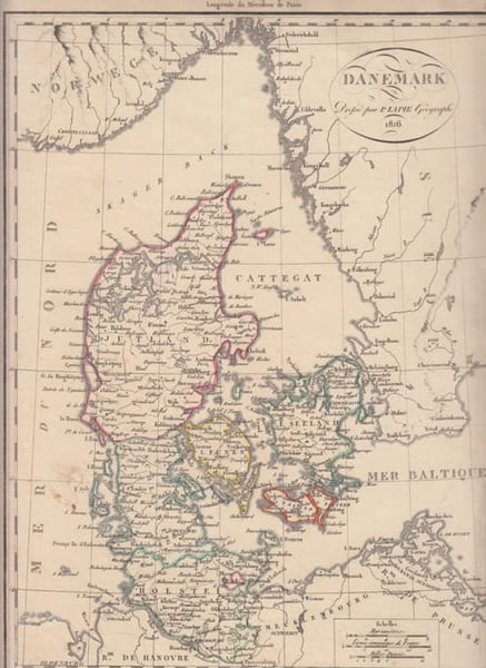 DANEMARK  - Carte g&eacute;ographique. Lapie, Pierre