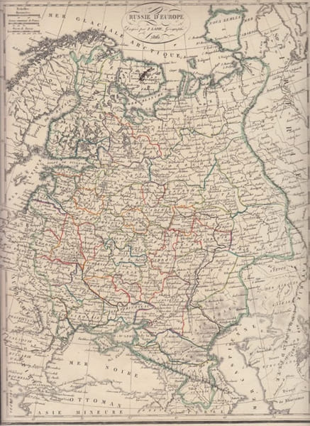 RUSSIE D'EUROPE  - Carte g&eacute;ographique. Lapie, Pierre