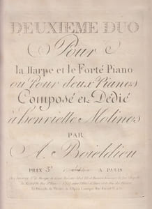 Deuxieme Duo pour la harpe et forté piano ou pour 2 pianos composé et dedié a Henriette Mominos,