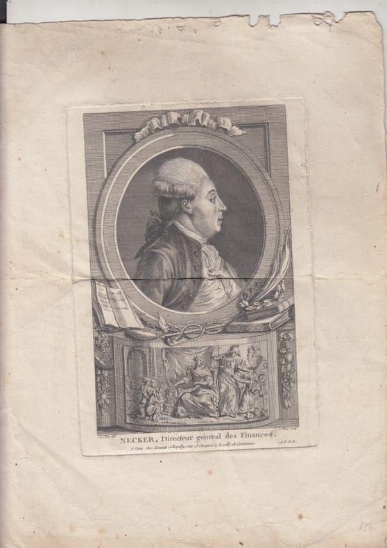 Necker directeur general des finances ,eau forte époque  [estampe] / Le Clere del. ; Le Beau sculp.. LE CLERC-  Le Beau, Pierre-Adrien (1744-1817?). ...
