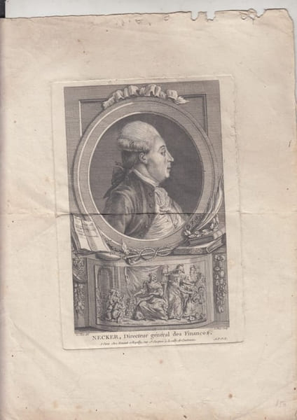 Necker directeur general des finances ,eau forte &eacute;poque  [estampe] / Le Clere del. ; Le Beau sculp.. LE CLERC-  Le Beau, Pierre-Adrien (1744-1817?). ...