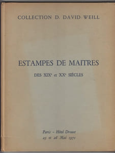 Catalogue de ventes aux enchères - Collection D.David-Weill estampes de maîtres des XIXe et XXe siècles monotypes et dessin de Degas - Hotel Drouot - Mardi 25 et mercredi 26 mai 1971.