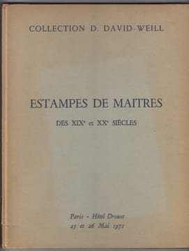 Catalogue de ventes aux enchères - Collection D.David-Weill estampes de maîtres des XIXe et XXe siècles monotypes et dessin de Degas - Hotel Drouot - ...