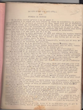 LE JOUR N'EST PAS PLUS PUR ; manuscrit inédit (roman). Charles de Richter, Mazy ou Mary Valentine - RICHTER (Charles de). - Charles de Richter