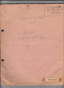 LE JOUR N'EST PAS PLUS PUR ; manuscrit inédit (roman)