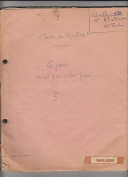 LE JOUR N'EST PAS PLUS PUR ; manuscrit inédit (roman). Charles de Richter, Mazy ou Mary Valentine - RICHTER (Charles de). - Charles de Richter