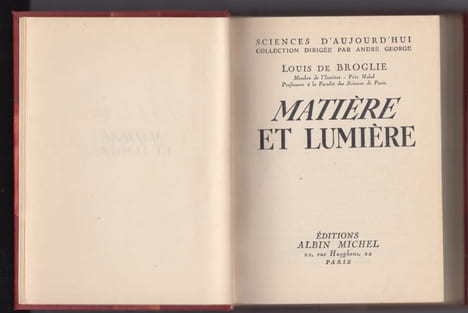 MATIERE ET LUMIERE. De Broglie Louis