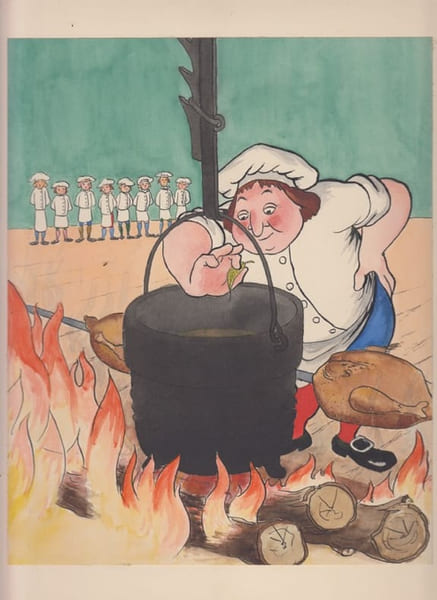 Le Roi et l'Oiseau La Berg&egrave;re et le Ramoneur (1953) dessin d'animation - aquarelle originale ; le cuisinier et les marmitons ; avec cachet les films ...