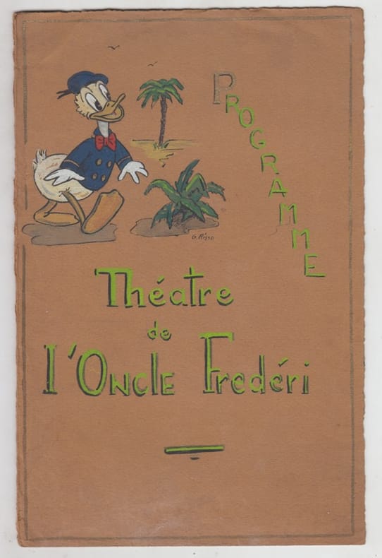 Théatre de l' Oncle Frederi - Théatre des enfants,par les enfants,pour les enfants - projet de programme ,aquarelle originale signée G. RISSO ...