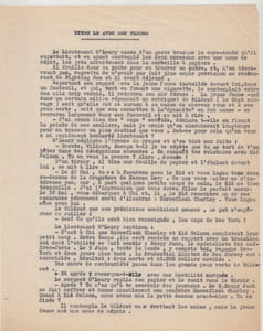 Charles de Richter : Dites le avec des fleurs, nouvelle policière, manuscrit - TAPUSCRIT corrigé,édité  + 3 coupures de presse paru dans PLAISIR DE LIRE ?