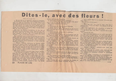 Charles de Richter : Dites le avec des fleurs, nouvelle policière, manuscrit - TAPUSCRIT corrigé,édité  + 3 coupures de presse paru dans PLAISIR DE ...
