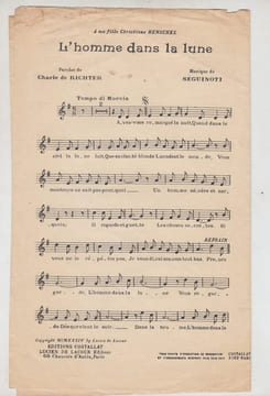 l'Homme dans la lune - pièce de theatre - TAPUSCRIT ,joint Homme dans la lune, one-step. Paroles de Charles de Richter. Orchestré par F. Combelle, ...