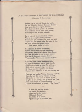 A son Altesse la Duchesse de Valentinois (princesse Charlotte Grimaldi de Monaco, duchesse de Valentinois), à l'occasion de son mariage - poésie - ...