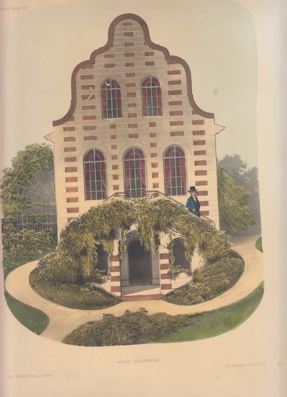Maison hollandaise - Habitations champêtres N°82.- Lithographie originale coloriée sur blanc. Petit, Victor