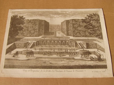 Vue et perspective de la Grotte du Chateau de Veaux le Vicomte