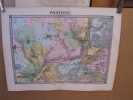 Pontoise,,carte topographique couleurs sur double page dessinée et gravées par EHRARD, tirée de l'Histoire des environs du nouveau Paris.. LA ...