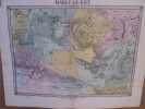 Marly-le-Roi,,carte topographique couleurs sur double page dessinée et gravées par EHRARD, tirée de l'Histoire des environs du nouveau Paris.. LA ...