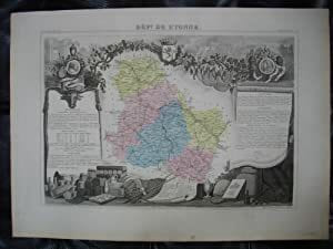 Carte DEPARTEMENT de l'YONNE. LEVASSEUR V.
